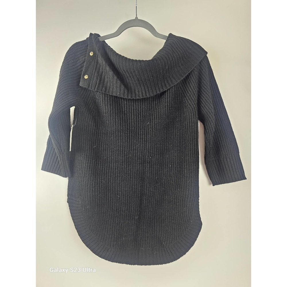 Women's szSP, Oversized fold down neck, black, 89th and Madison, NWT - Picture 3 of 8